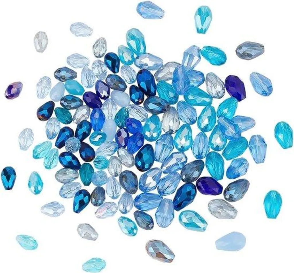 120 Perles de Cristal Bleues en Forme de Goutte pour Bijoux DIY 6x12mm