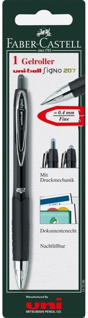 Uni Ball 147296 Gelroller Signo 207 0.4mm schwarz 1 Stück Produktbild 