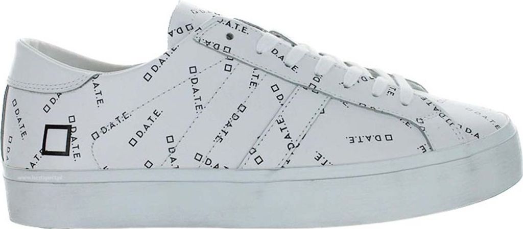 Italienische Damen D.A.T.E. Weißes Leder HILL DOUBLE FANTASY LOGO Halbschuhe 43