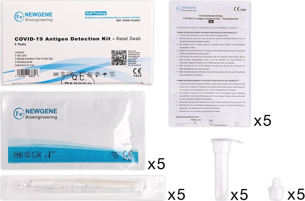 5 Stück Covid-19 Antigen-Nachweis-Kit - Nasenabstrich, Für Produktbild 17