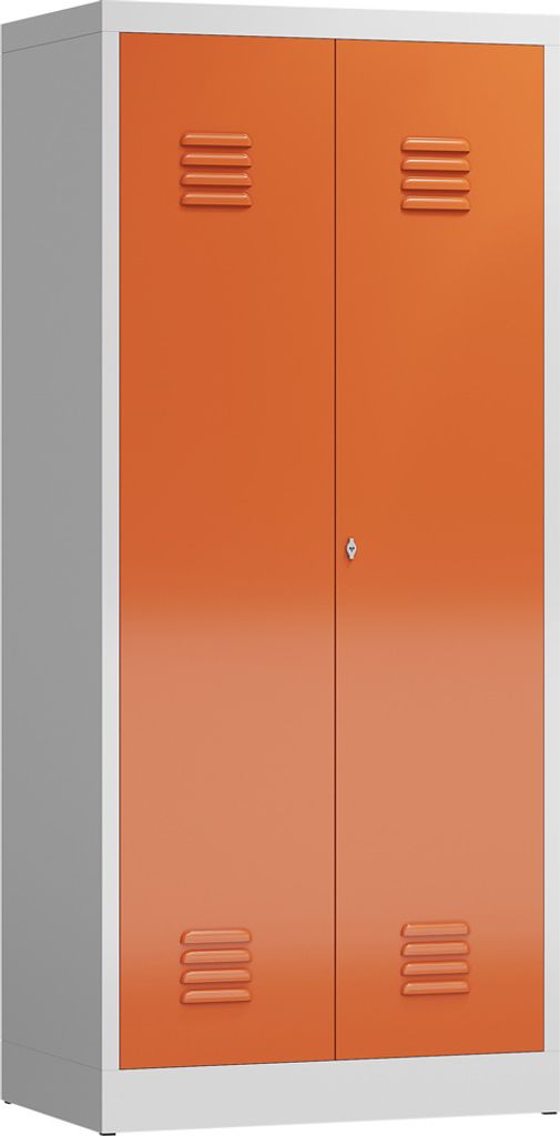Spind Mehrzweckschrank Spindschrank 1800 x 800 x 500 mm, lichtgrau/feuerrot X-515714
