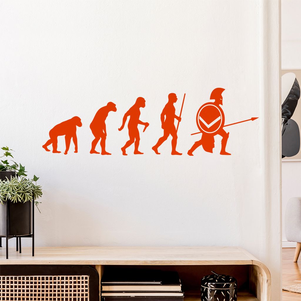 Spartaner Sparta Evolution Wandtattoo Wandaufkleber Wall Sticker - Dekoration, Küche, Wohnzimmer, Schlafzimmer, Badezimmer