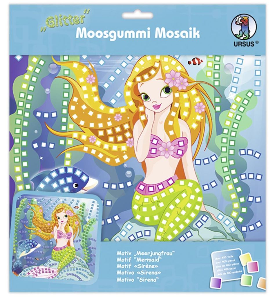 Moosgummi Mosaik Glitter Meerjungfrau