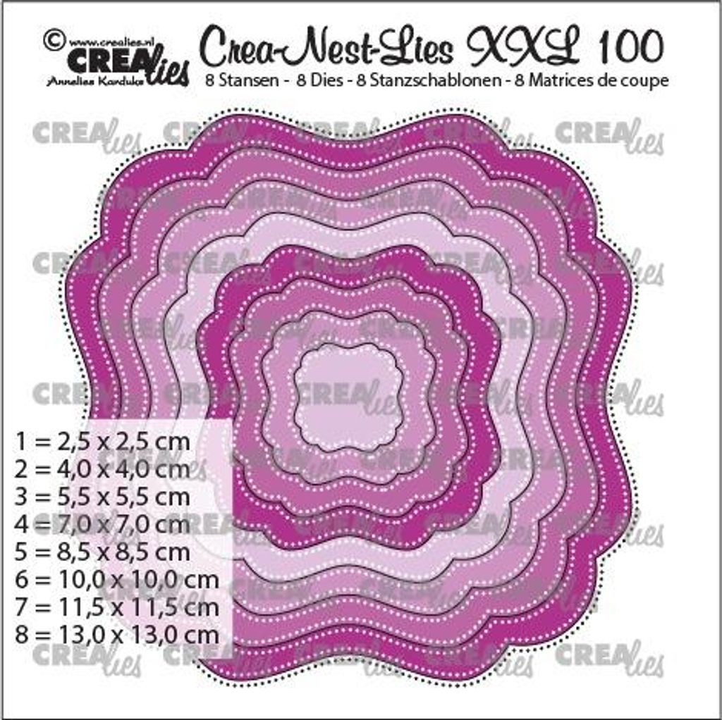 Crealies Crea-Nest-Lies XXL no. 100 Stanzschablone Fantasy mit doppelt Punkten