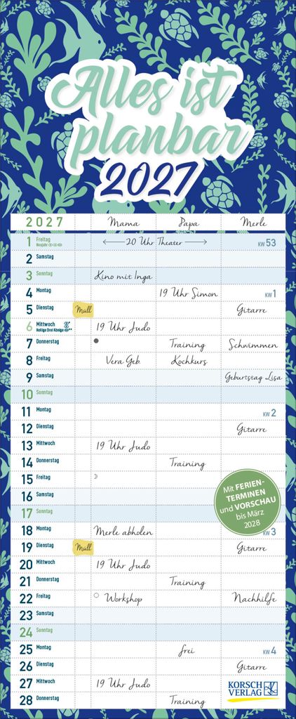 Familientimer Alles ist planbar 2027 Produktbild 