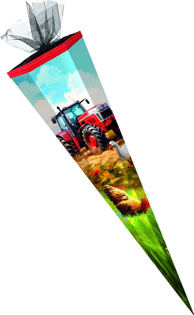 Schultüte / Zuckertüte / 85cm / eckig / "Bauernhof" Produktbild 