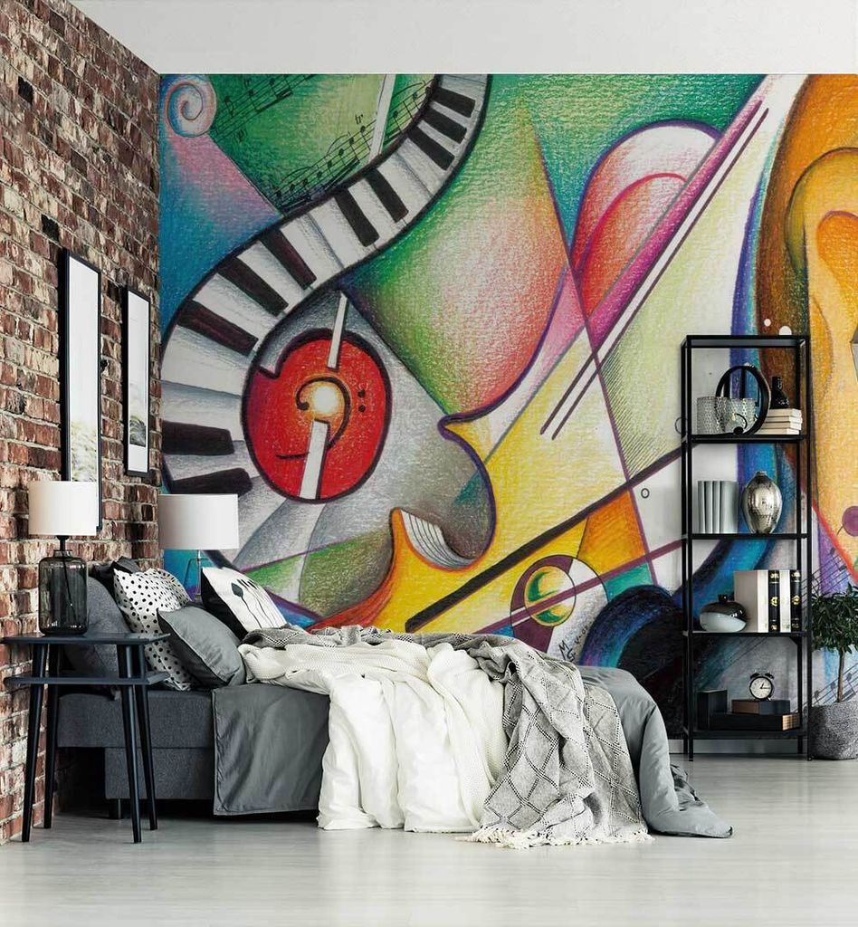 Fototapete Musik Illustration, Material:Premium Vlies 150g/qm, Größe Tapete:260 x 260cm