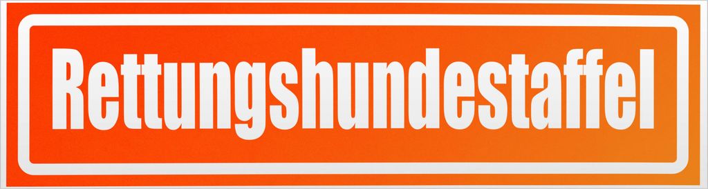 Kiwistar Rettungshundestaffel invertiert Magnetschild Schild magnetisch - 20cm Neonorange - Magnetfolie für Auto PKW Kfz