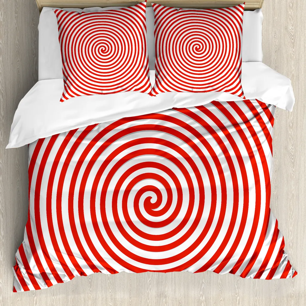 Copripiumino Rosso Spirale ABAKUHAUS 155x220 Anallergico per Bambini