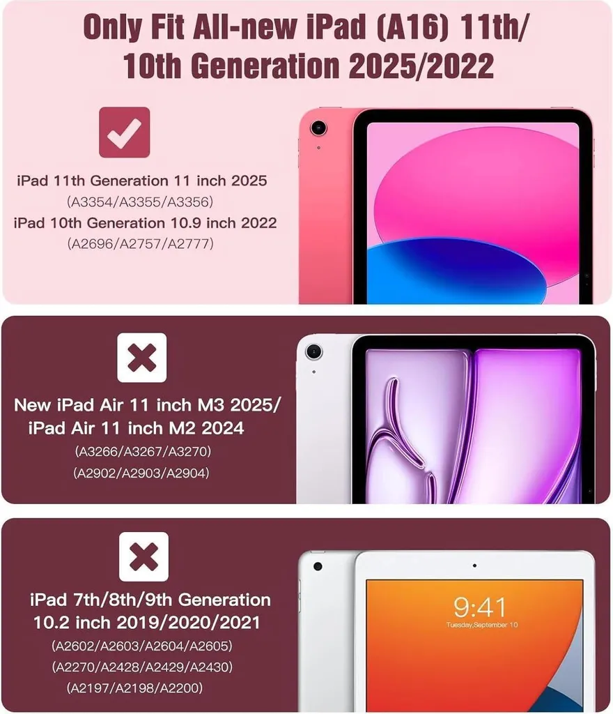 TiMOVO iPad 10.9 Case 2022 - Cover Rossa Elegante Smart Shell - 2