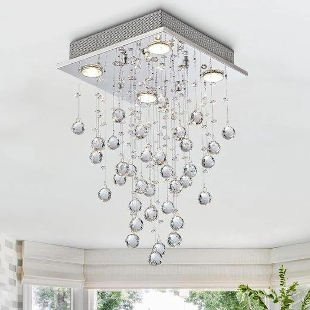 Plafonnier LED pour Salon, Modèle encastrable 35 cm avec 4 spots GU10