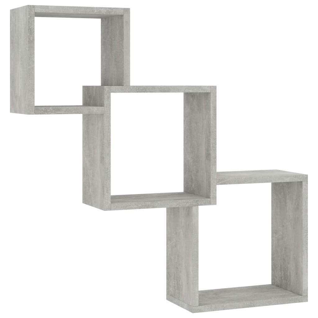 vidaXL Würfel-Wandregale Betongrau 68x15x68 cm Produktbild 