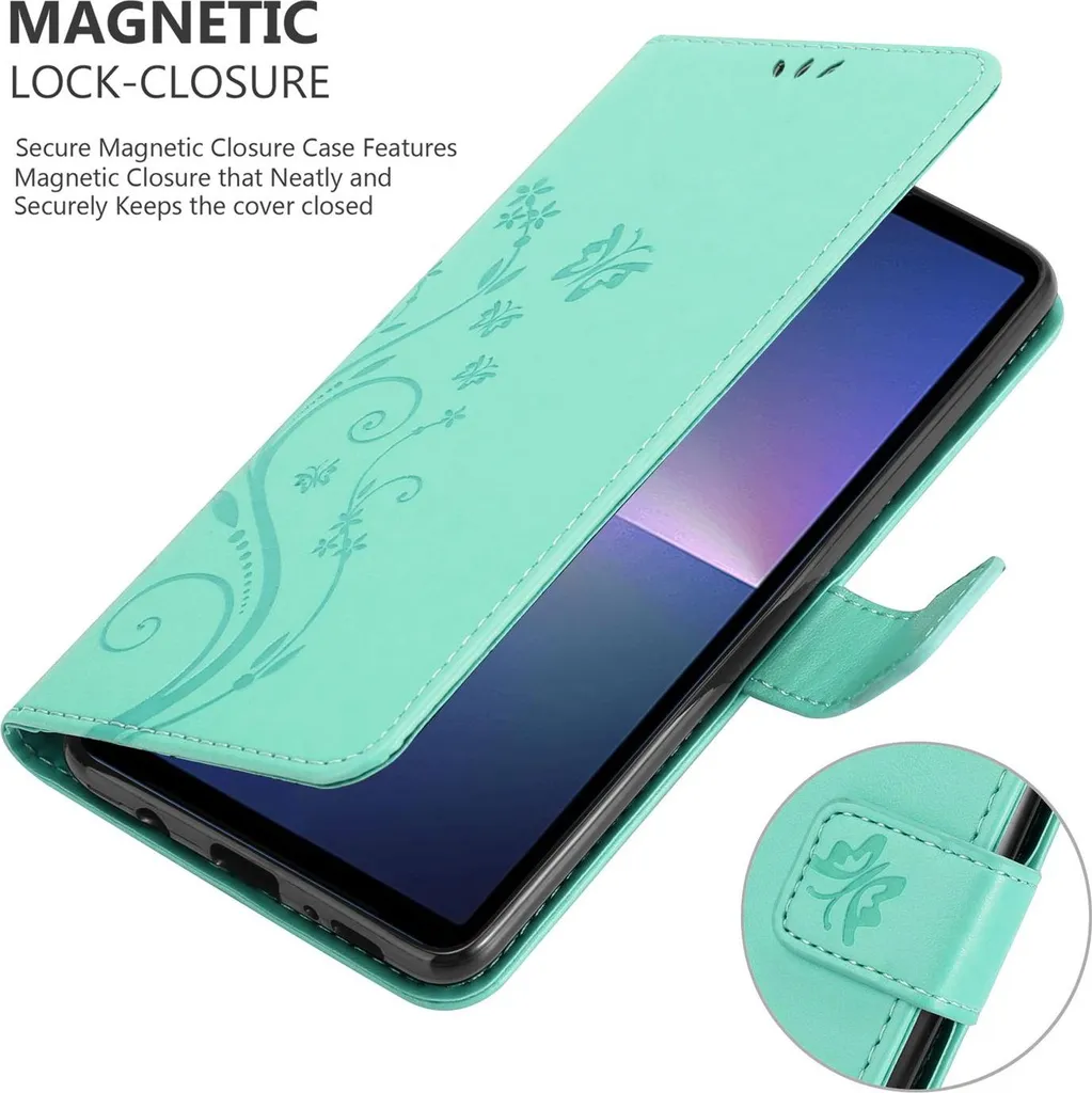 Cadorabo Custodia Libro Per Sony Xperia 5 – Rosa Fiore Con Chiusura Magnetica, Funzione Stand E 3 Slot Per Carte