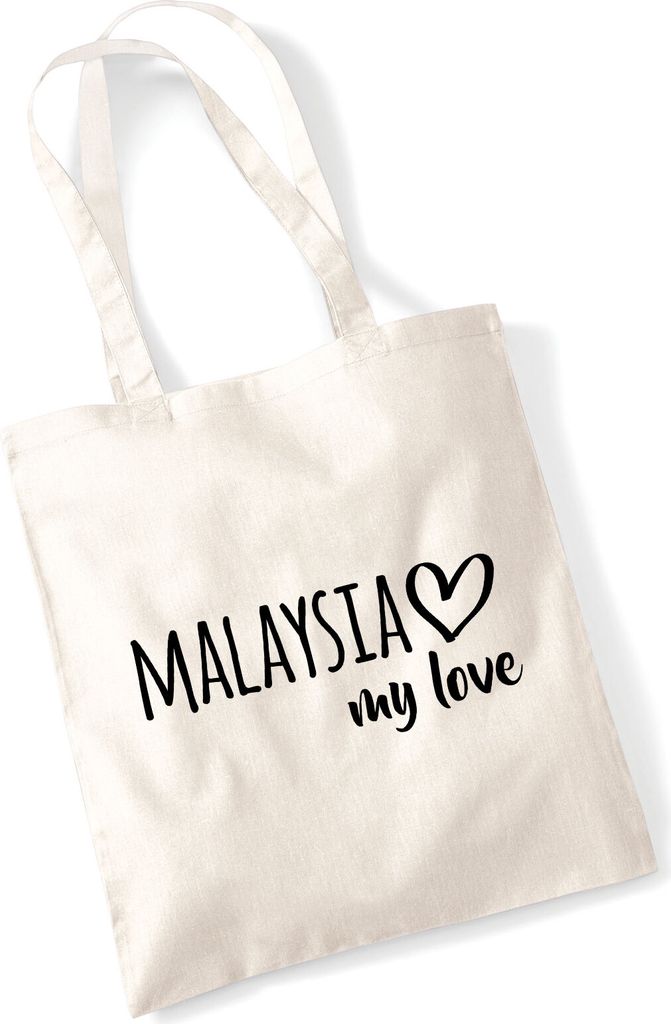 Huuraa Jutebeutel Malaysia my love 10 Liter Natural Baumwolle Tasche Geschenkidee