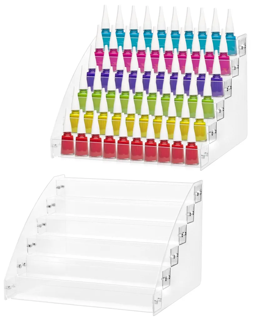 Présentoir de vernis à ongles transparent 6 niveaux en acrylique