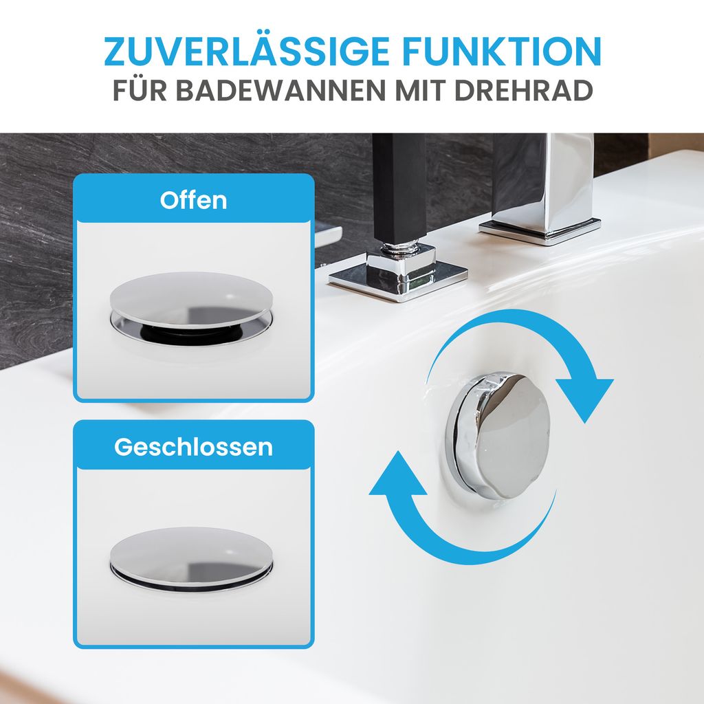 Bächlein Universal Badewannenstöpsel - Abfluss-Stopfen aus Produktbild 5