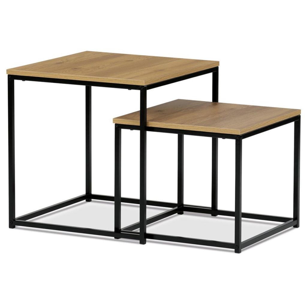 Autronic Set mit 2 Beistelltischen AF-076 EICHE