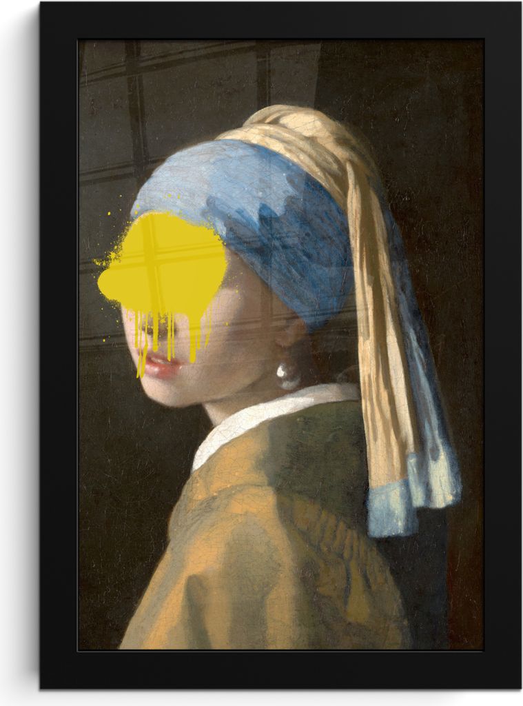 MuchoWow MuchoWow Gerahmtes Poster Mädchen mit Perlenohrring - Johannes Vermeer - Gemälde 20x30 cm - Poster mit zchwarzem Bilderrahmen - Druc...