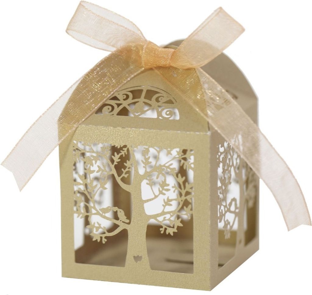 50 Pack Laser Cut Baum Geschenk Boxen Hochzeit Party Favor Boxen Spitze Süßigkeiten Boxen Für Hochzeit Braut Dusche Party Dekoration