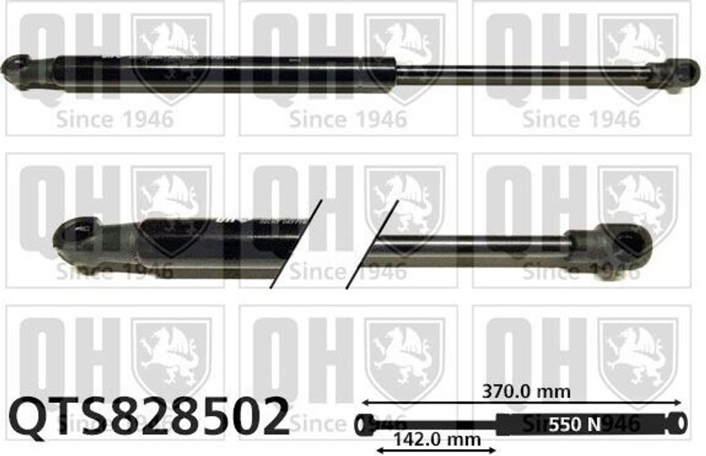 QUINTON HAZELL Gasfeder Motorhaubendämpfer 370mm für AUDI A4 B9 Avant (8W5, 8WD) 550N QTS828502