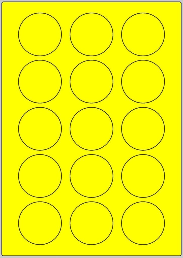 150 Stück farbige Haftetiketten 50mm gelb