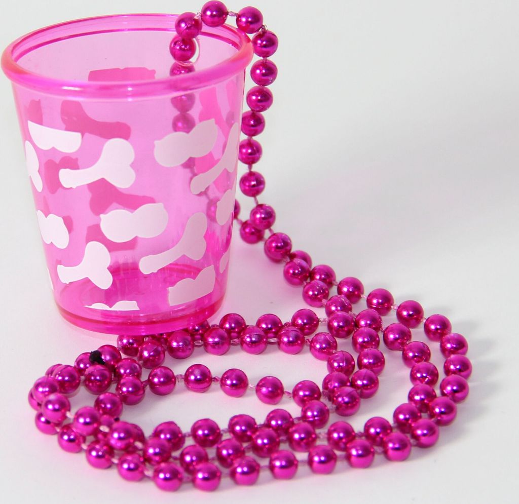 Foxxeo 35024 | pinke Schnapsglas Perlenkette Produktbild 