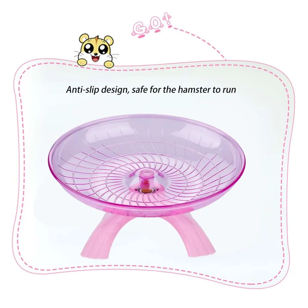 Accessori Gabbia Criceto: Ruota Rosa Rotante Silenziosa in Plastica - 3