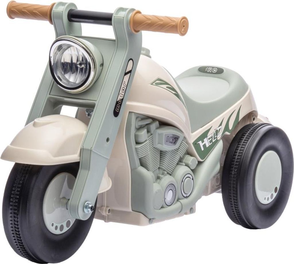 Fortuna Lai Rutschauto, Motorrad-Design, Musik und Seifenblasen, für 2-5 Jahre, Cremeweiß