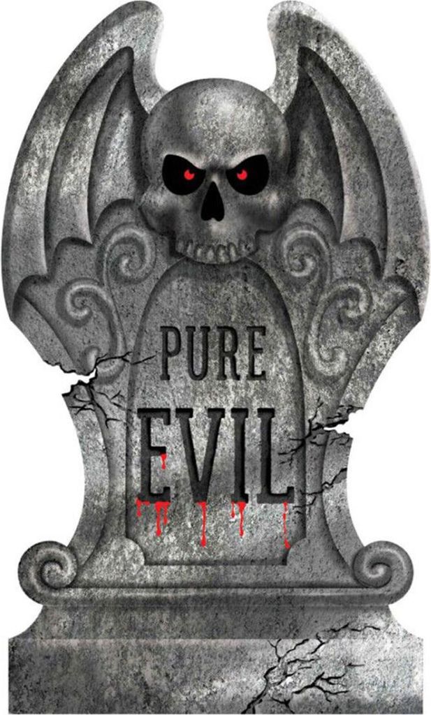 Verwitterter Halloween Grabstein ";Pure Evil"; 56cm