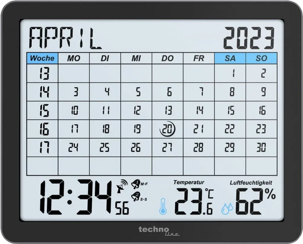 Technoline WT 2600 Réveil à Piles avec Signal Radio DCF 77 Précis