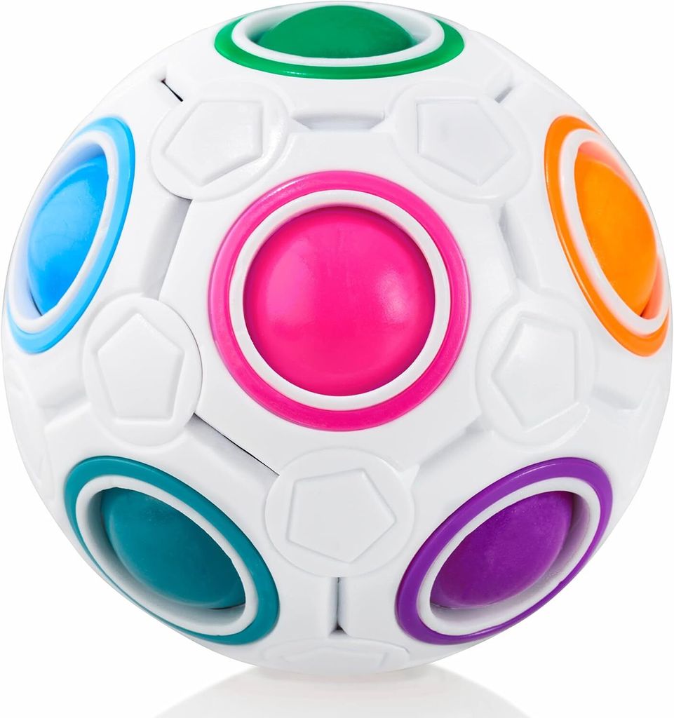 CUBIDI Original Regenbogenball.Geschicklichkeitsspiel für Kinder und Erwachsene.Spannendes 3D Puzzle-Ball Knobelspiel für Mädchen und Jungen ab 6