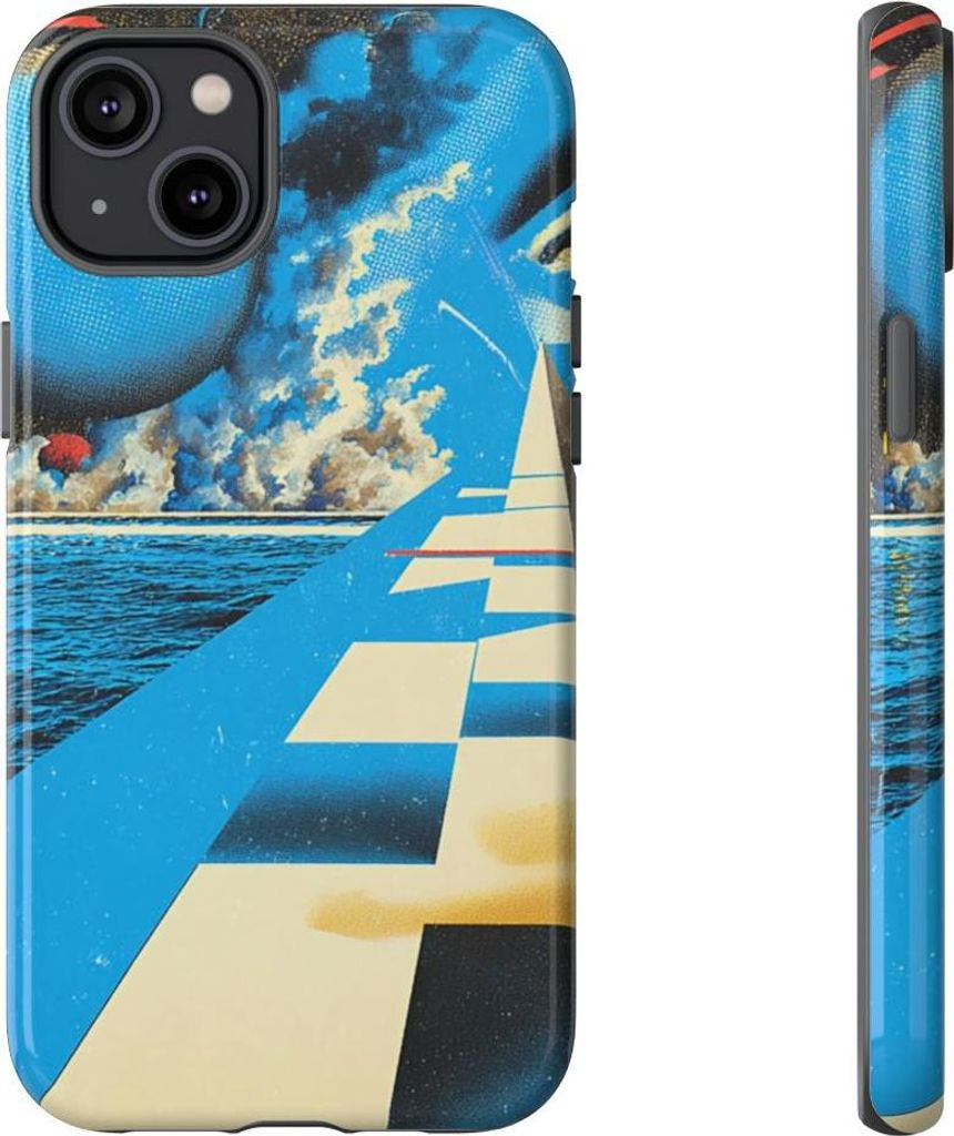 Surreale geometrische Ozeanszene – Hülle Kompatibel mit iPhone 14 Plus