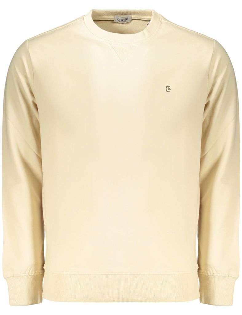 Bequemes Herren-Sweatshirt in Beige: Langarm mit Stickerei