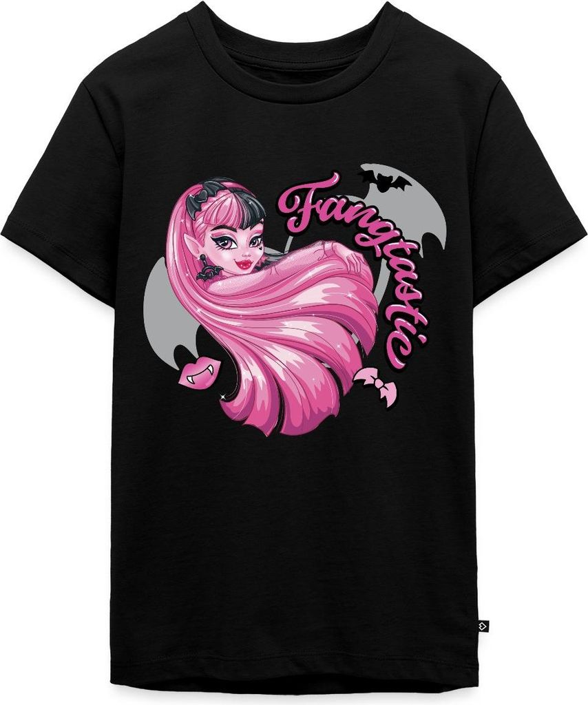 Spreadshirt Monster High Draculaura Fangtastic Teenager Premium T-Shirt, 146/152 (10 Jahre), Schwarz