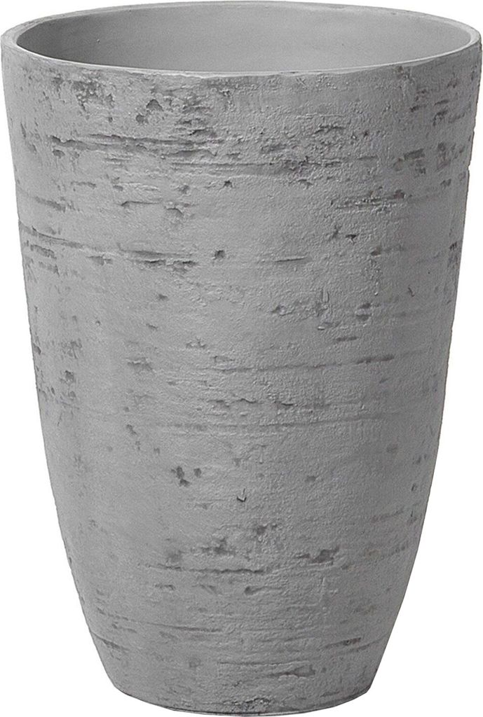 BELIANI Blumenkübel Grau 35 x 35 x 50 cm aus Steingemisch mit schlanker Form Rund Modernes Design