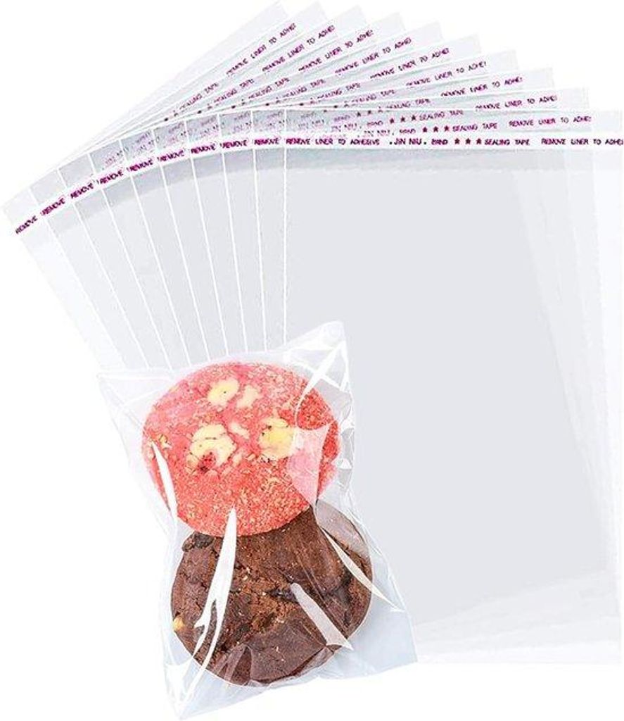 Plastikbeutel 8 x 16 cm - 100 Stück - Cellophankörbe für Süßigkeiten, Kekse und Geschenke