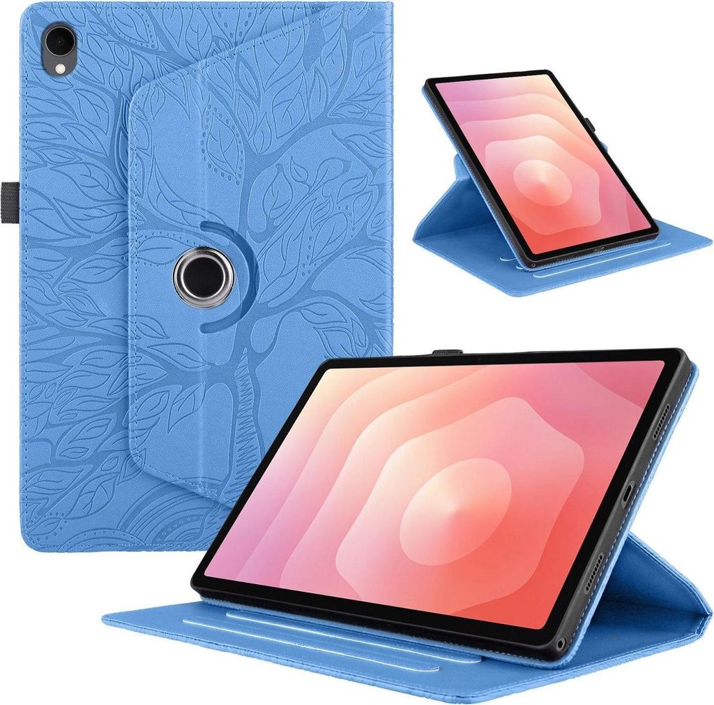 Für Samsung Galaxy Tab S11 360 Grad Rotation Design Kunstleder Tasche Blau