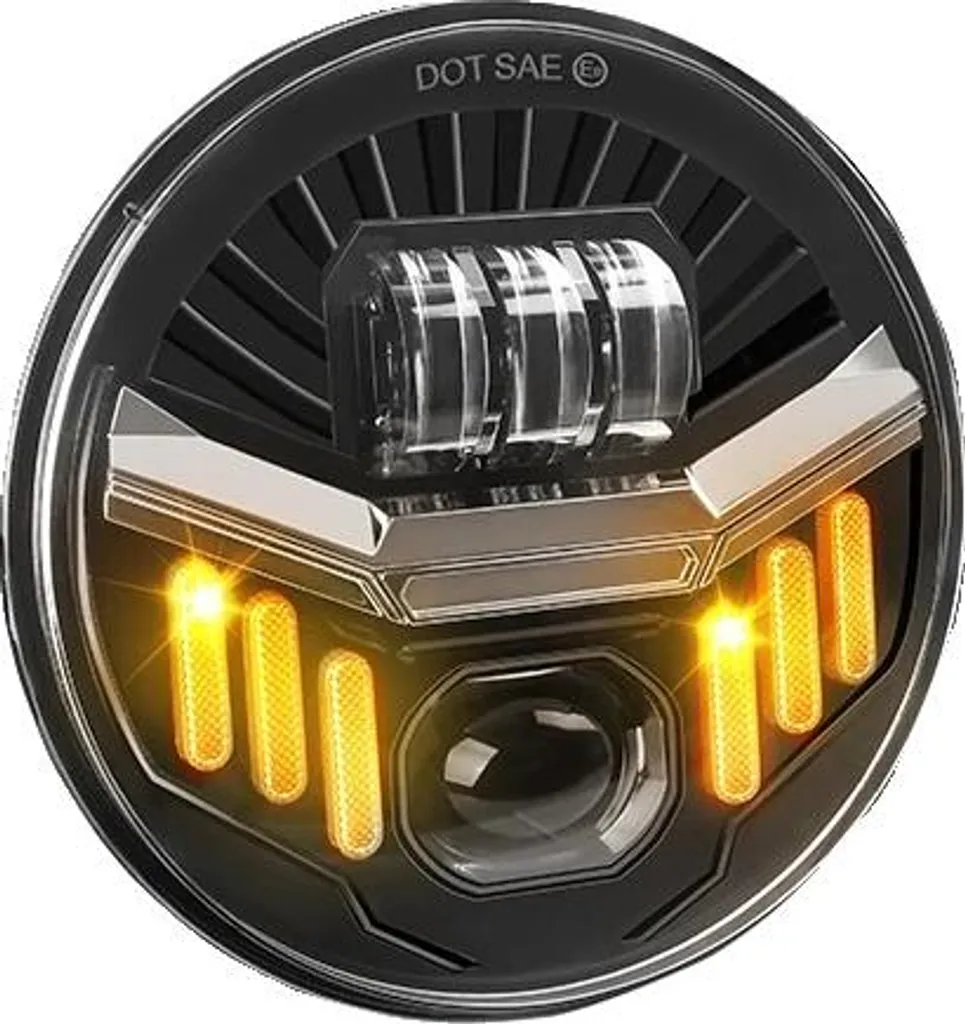 Faro LED 7 Pollici Oro Bianco Giallo per Moto Custom e Jeep Wrangler