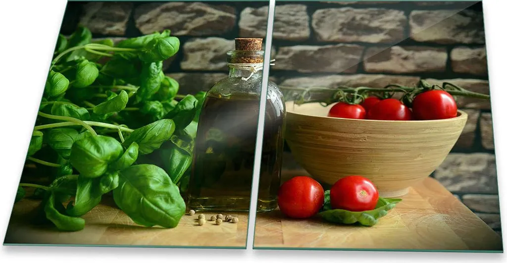 Piastra Vetro Copri Fornelli 2 Pezzi 40x52 Rosso Pomodoro - Gourmet Look