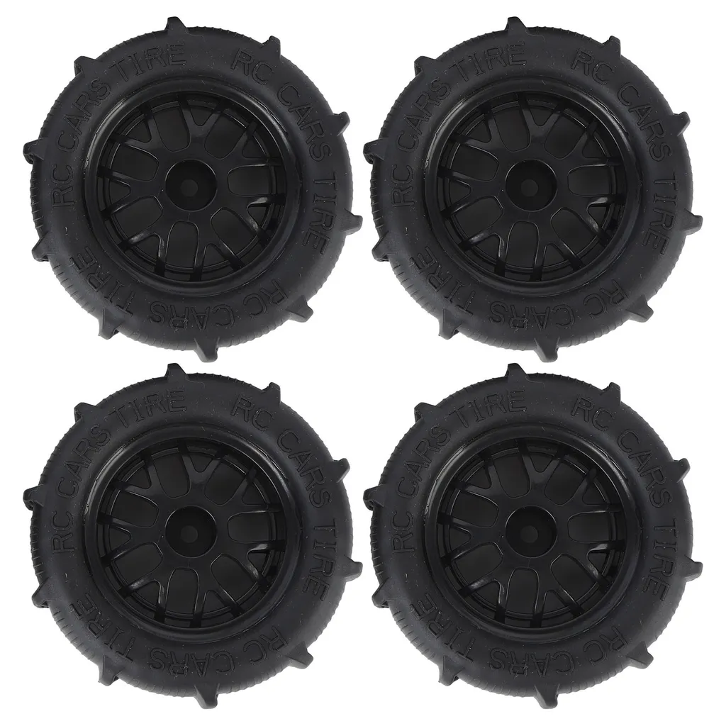 Roues de Désert pour Voiture RC 1/16 et 1/14 avec Pneus Sable en Gomme