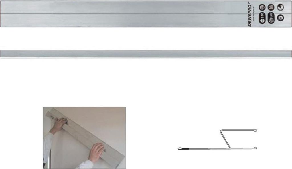 DEWEPRO H-Profil Alu Kartätsche Abziehlatte Putzlatte, 150cm 1,5m