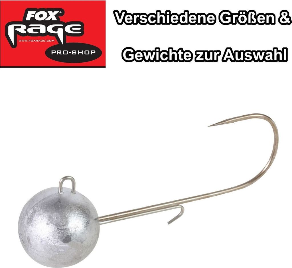 Fox Rage Jigköpfe Round Jigs Jighaken , Größe:25g / Gr. 2/0