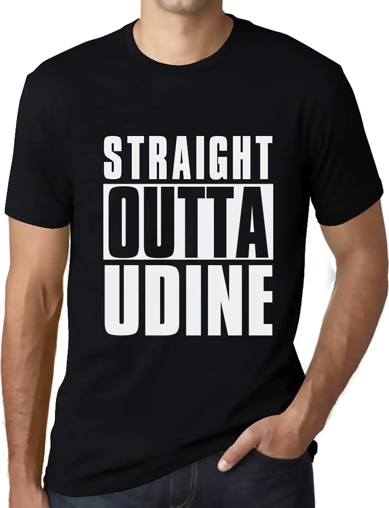 Herren Grafik T-Shirt Direkt aus der Udine – Straight Outta Udine – Öko-Verantwortlich Vintage Jahrgang Kurzarm Lustige Druck Geburtstag Gesch...