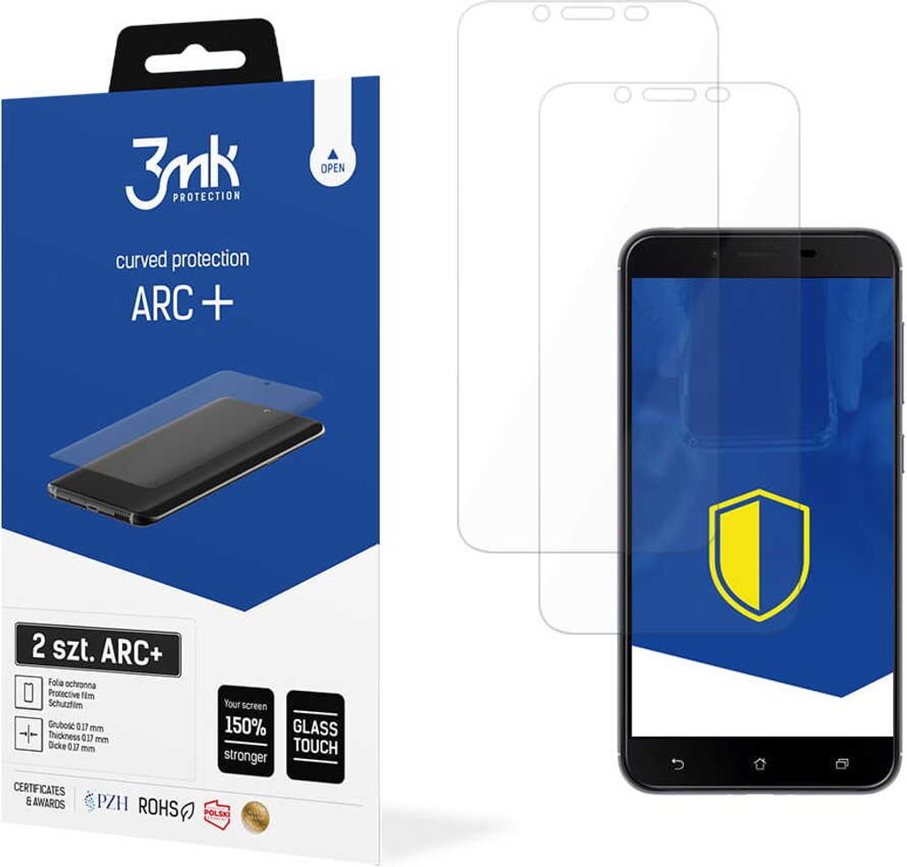 3mk Display Schutzfolie ARC+ für Asus ZenFone 6 2019 0,17mm Self-Heal (2 Stück)