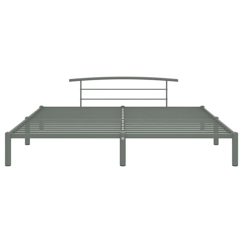 vidaXL Cadre de lit Gris Métal 200x200 cm - Structure de lit robuste