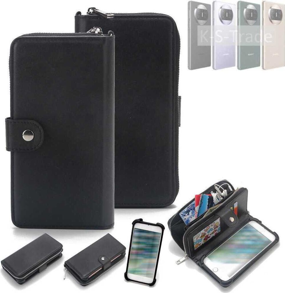 K-S-Trade 2in1 Handyhülle Schutzhülle kompatibel mit Huawei Mate X3 & Portemonnee Cover Handy Hülle Case Etui Geldbörse Wallet Bookstyle Hülle