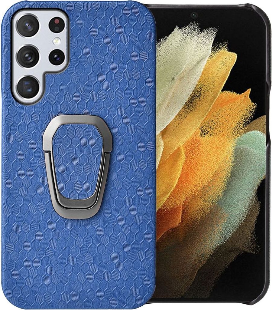 König Design Hülle kompatibel mit Samsung Galaxy S22 Ultra 5G Kunststoff Soft Handyhülle - Handy Case Navy Blau