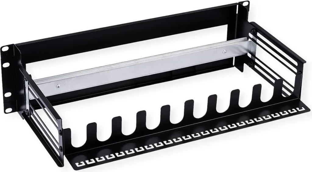 VALUE 26.99.0340 Cadre de Support 19 pouces Rail DIN 3U Noir Robuste