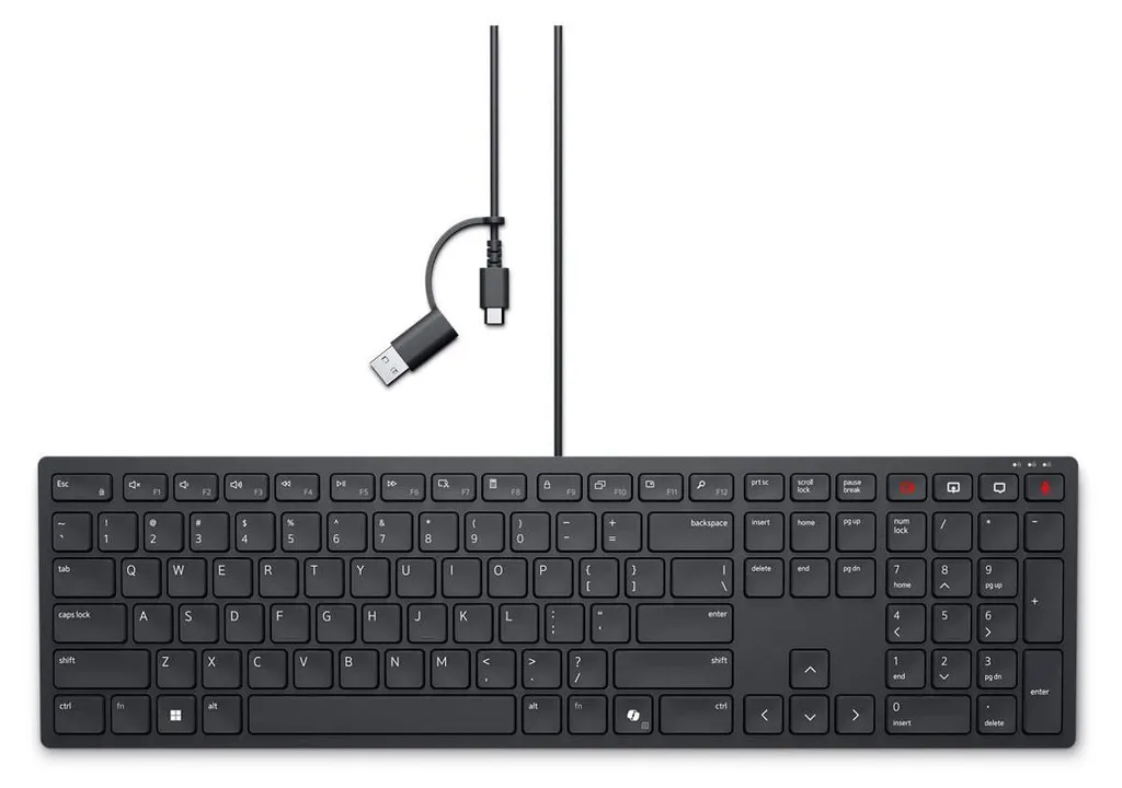 Clavier DELL KB525C USB AZERTY Noir Rétroéclairé avec Pavé Numérique