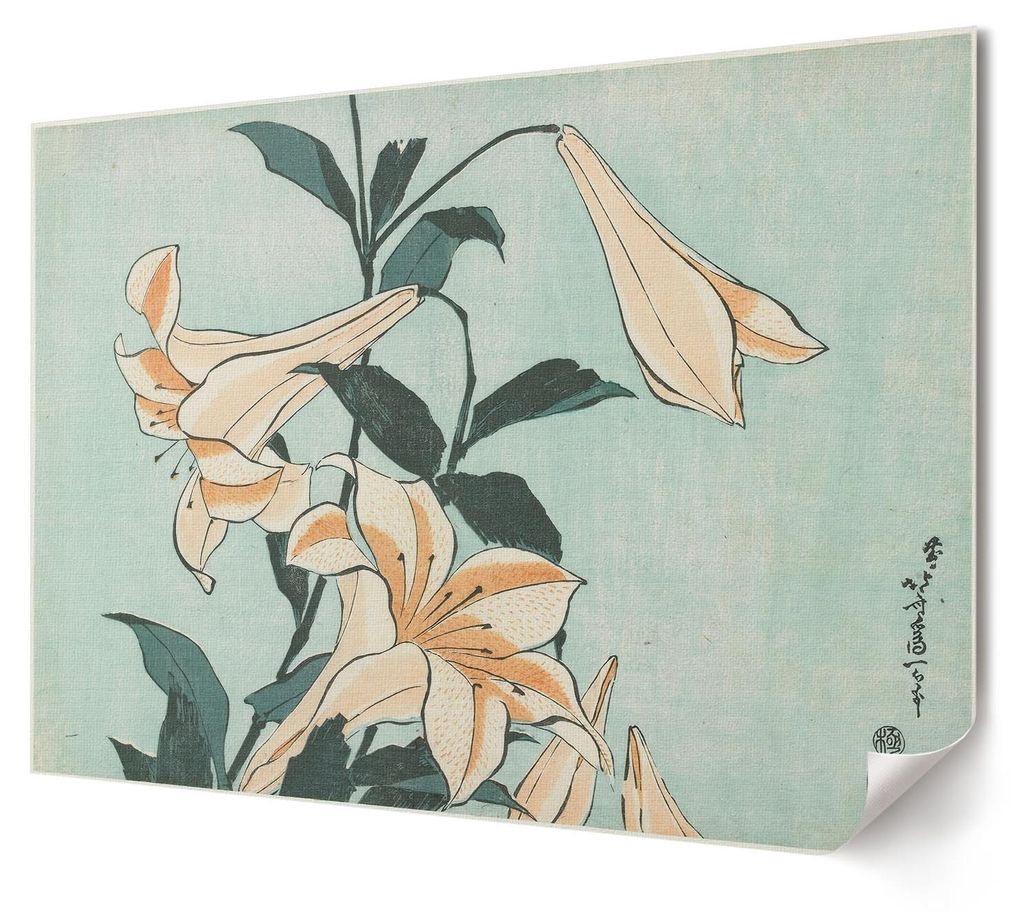 Lilien - Kunstdruck A4 - Malerei, Aquarell, Illustration- Wandbild für Wohnzimmer Schlafzimmer & Flur, Modernes Poster Wanddeko, Ungerahmt